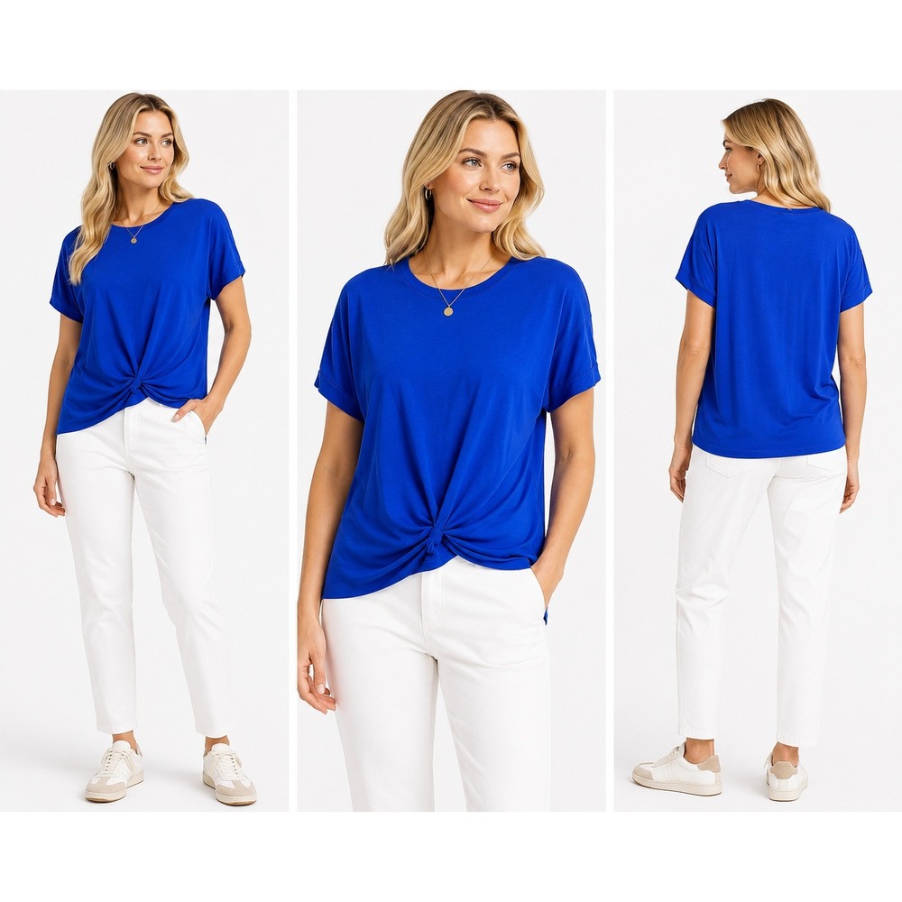 All Access T-Shirt XL Front Knot Twist Athleisure Minimalist Modern Casual